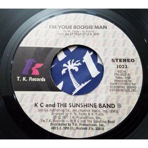 K.C. & The Sunshine Band I'm Your Boogie Man Record 45 Single 1022 TK 1977 VG+